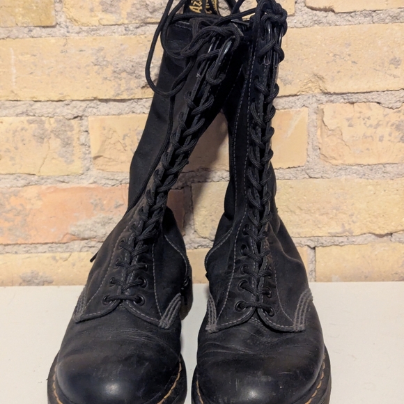 Dr. Marten 14 Eyelet Mid Calf Leather Boot Sz 8 - Picture 15 of 15